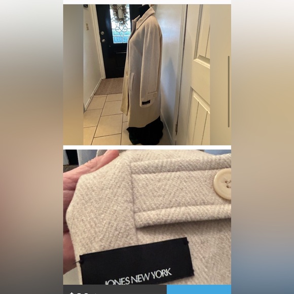 Winter clearance 
New Jones NY Beige Italian Wool Blend Trench Coat 6 - Picture 2 of 5